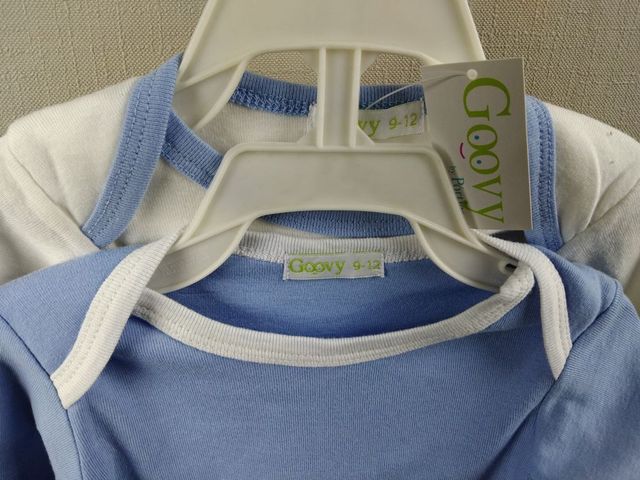 Juego de 2 Bodys azul y blanco recien nacido