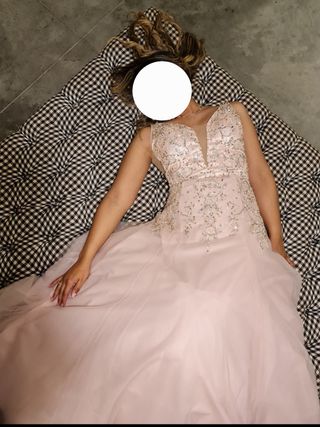 Vestido fiesta princesa rosa