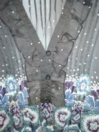 Blusa transparente con escote V