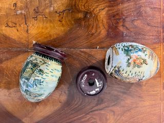 Coppia di uova in cloisonnè, cinese