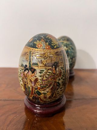Coppia di uova in cloisonnè, cinese