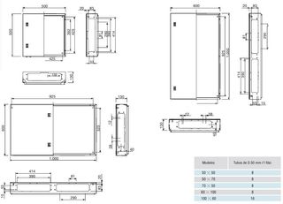 Armario eléctrico mural/empotrable ICT 600x100