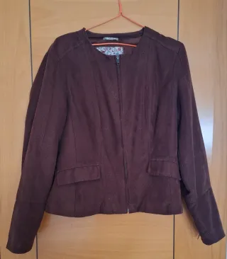 Chaqueta de ante marrón chocolate