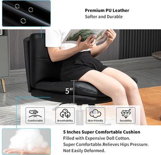 Silla de Escritorio de Oficina sin Brazos ni rueda