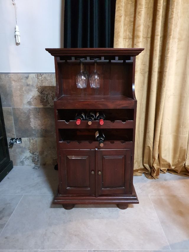 Botellero madera caoba