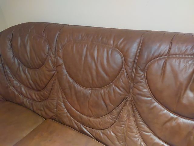 Sofá cuero vintage 3 plazas