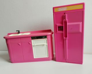 Barbie cucina set 1990 vintage parte sink fridge