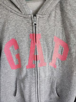 Sudadera GAP con cremallera y capucha gris T16 