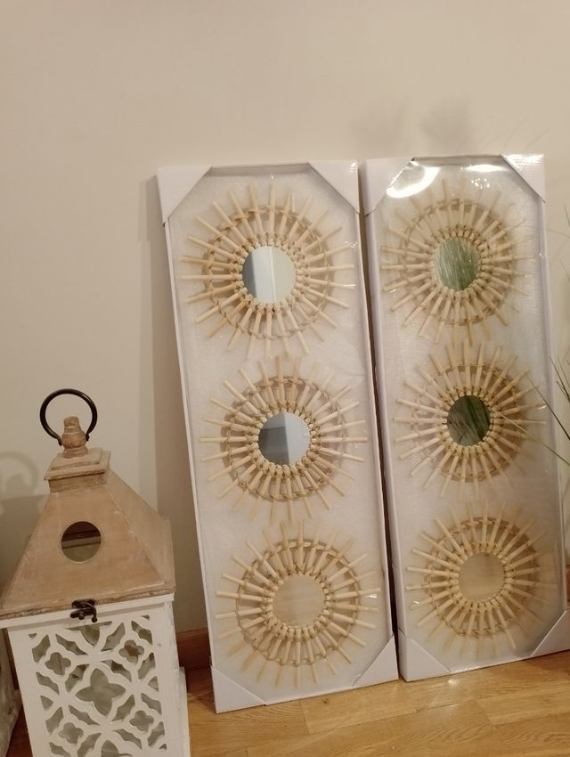 Conjunto 3 espejos RATAN , boho chic