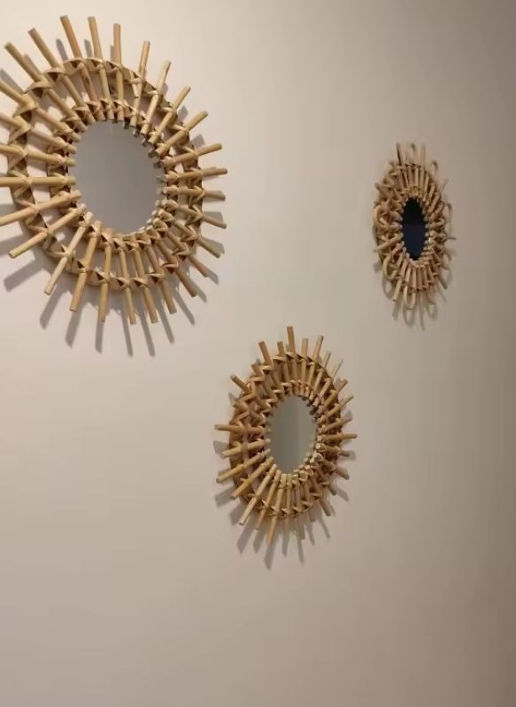 Conjunto 3 espejos RATAN , boho chic
