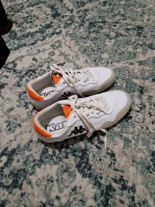 Zapatillas Kappa 43 vintage nuevas blanco gris nar