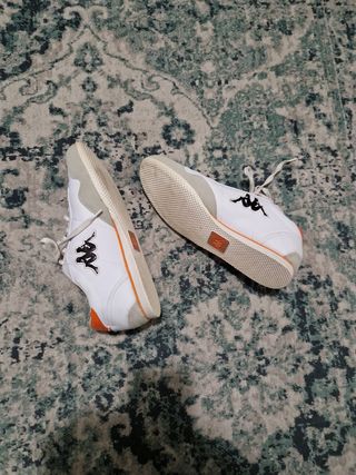 Zapatillas Kappa 43 vintage nuevas blanco gris nar