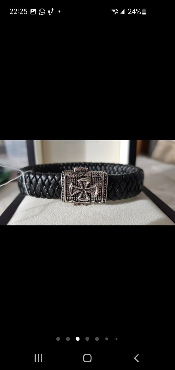 Oferta pulsera unisex plata piel 