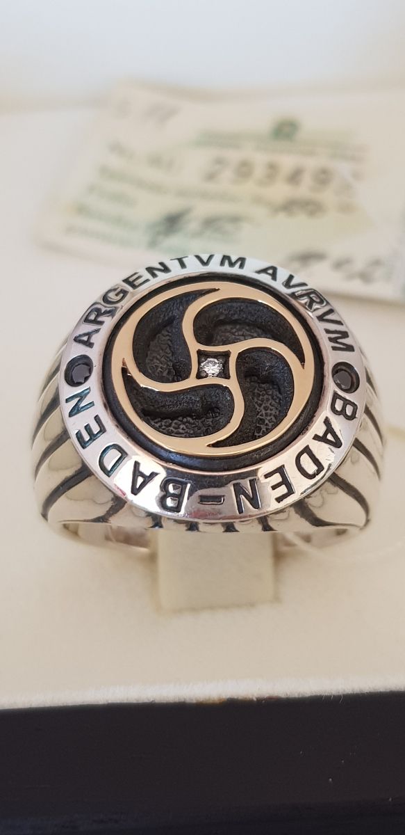 Anillo plata oro diamantes nuevo