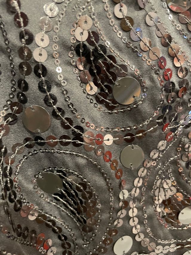 Vestido lentejuelas negro Blanco