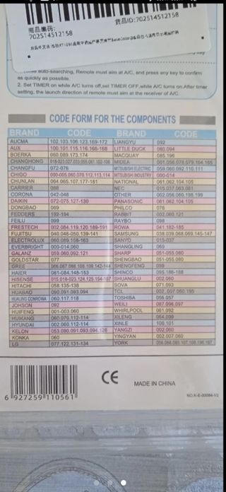 Mando universal aire acondicionado