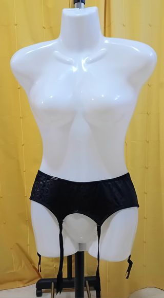 Conjunto de Top+Liguero negro-brillante