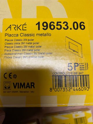 Placche Arkè Vimar 19653.06 3 posti