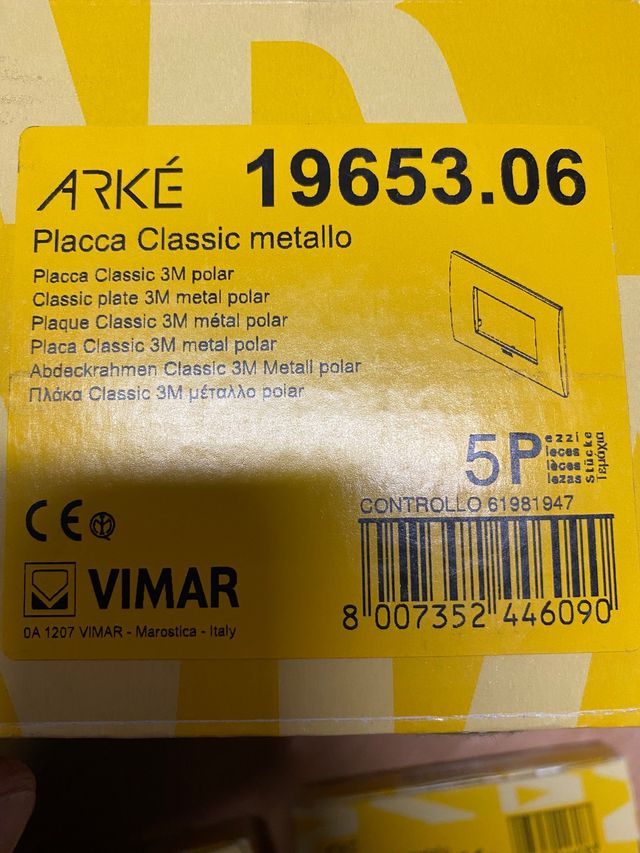Placche Arkè Vimar 19653.06 3 posti