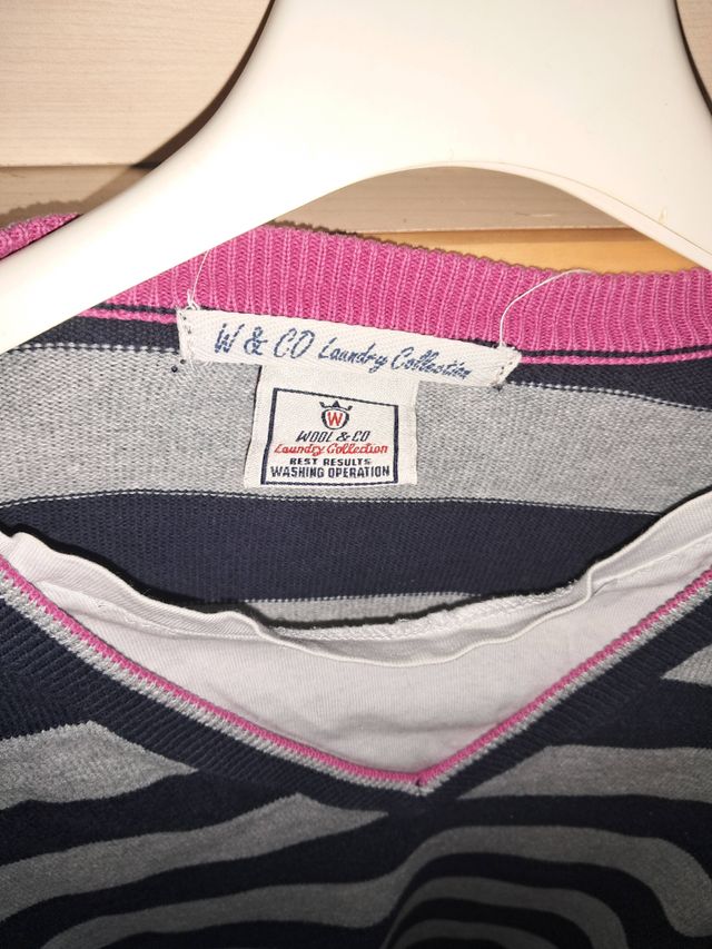 Maglione scollo V strisce Wool & Co.