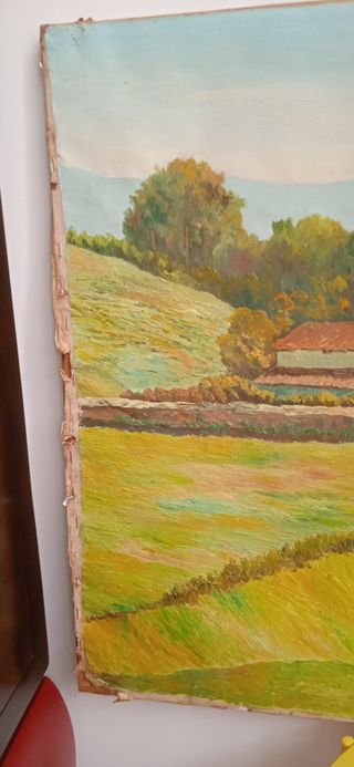 Oleo antiguo pintor gallego