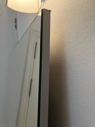 Espejo rectangular grande borde gris