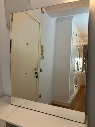 Espejo rectangular grande borde gris