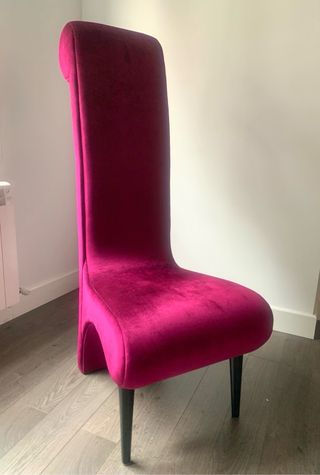 silla/sillon decorativo de terciopelo rosa fucsia