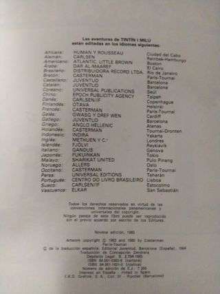 Comics Las aventuras de Tintín