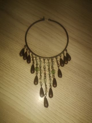 Pendientes aro abalorios 