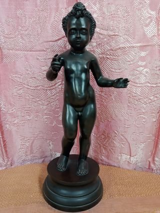Imagen Antiguo Niño Jesús de Bronce 43CMS