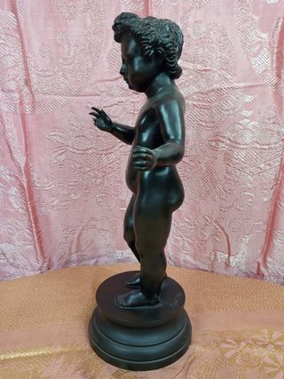 Imagen Antiguo Niño Jesús de Bronce 43CMS