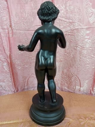 Imagen Antiguo Niño Jesús de Bronce 43CMS