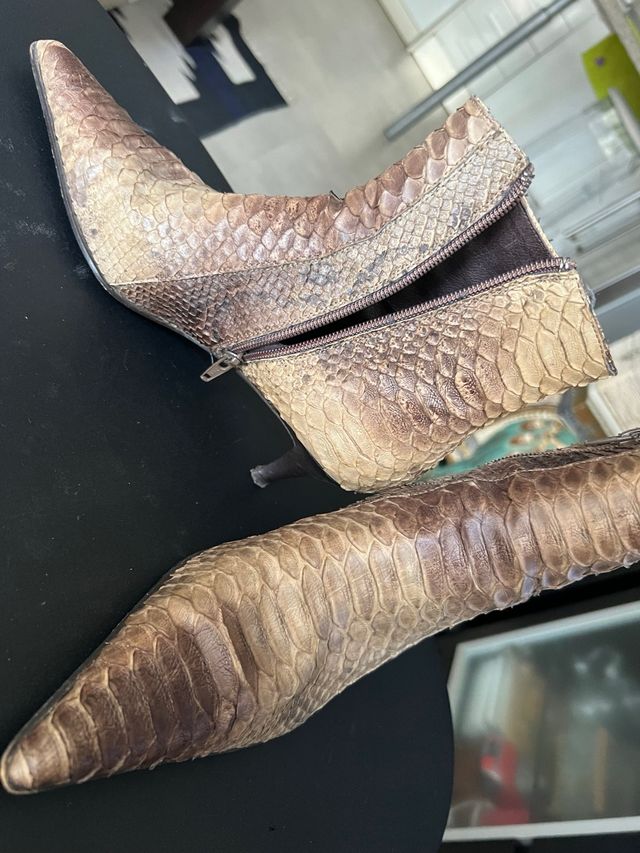 Botas piel de serpiente natural