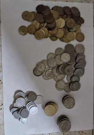 Monedas de pesetas,1,5,25,50,100,200,500