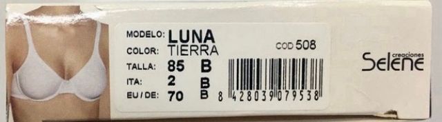 Sujetador LUNA SELENE 85 B Algodón