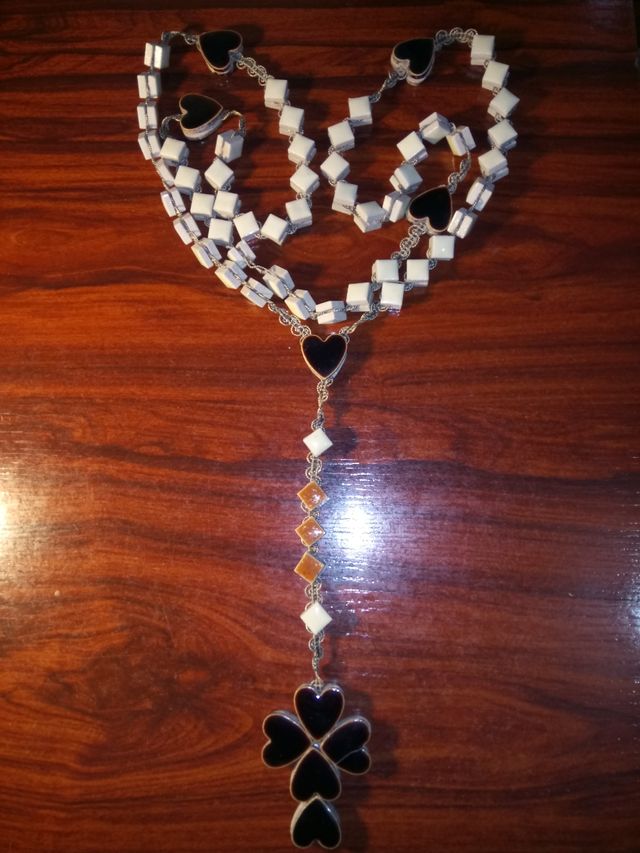 Rosario de pared de nácar y casete Rosario