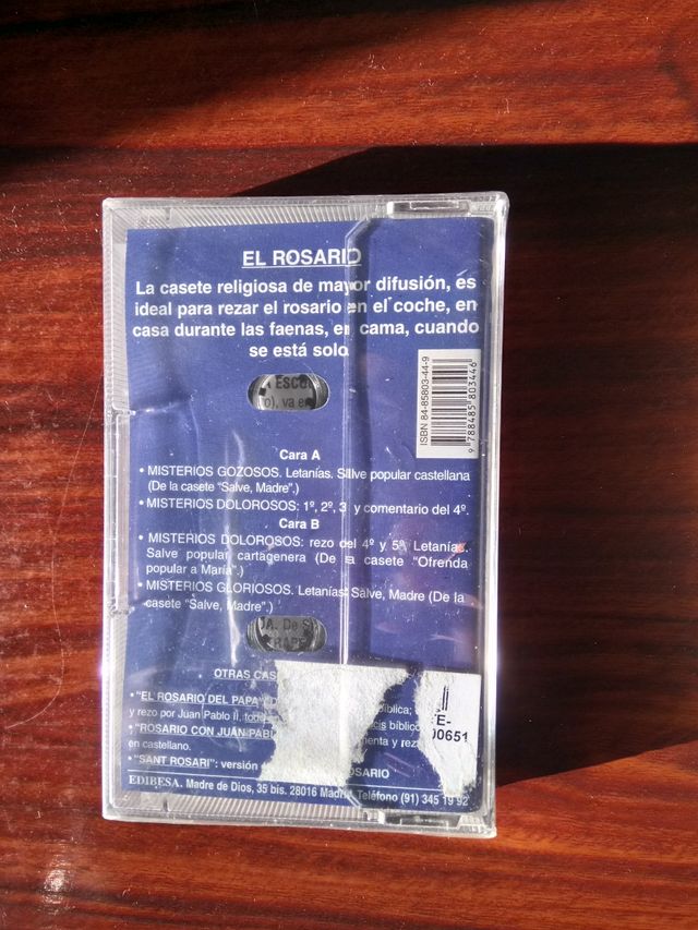 Rosario de pared de nácar y casete Rosario