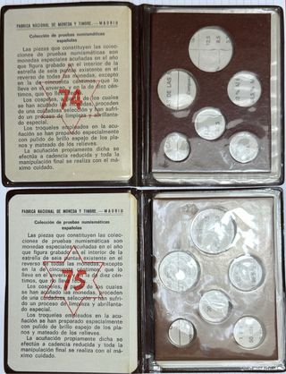 CARTERAS PRUEBAS NUMISMATICAS *74*75 Y E-87VACIAS.