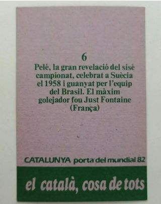 Cromo Sin pegar nº 6 Pelé Santos