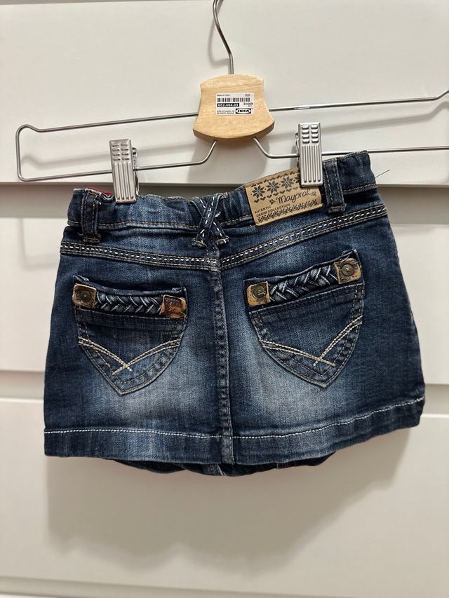 conjunto mayoral niña y cazadora vaquera y falda