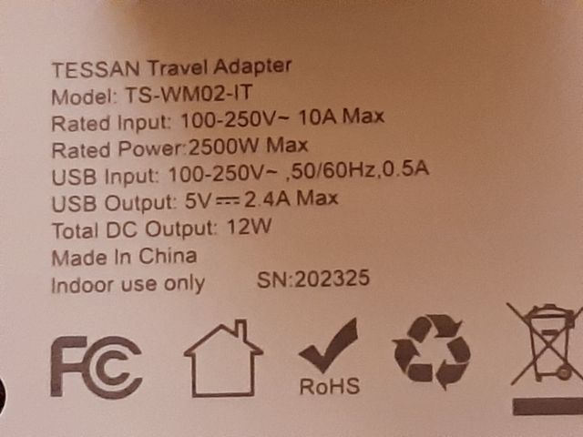 Adattatore da viaggio 5 v 12 w