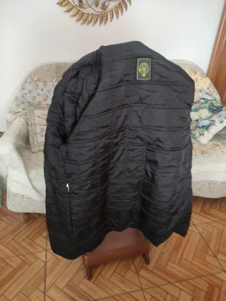 Chaqueta de piel ante  marino con cuello astracán