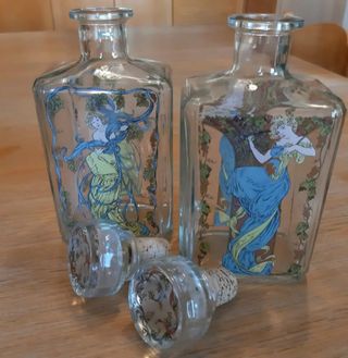 Coppia bottiglie liquore vintage