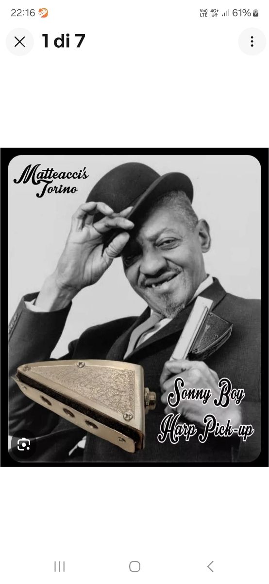 Microfono magnetico per armonica a bocca. .