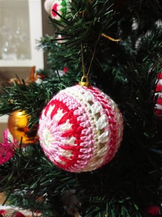 Juego 6 Bolas Navidad Crochet