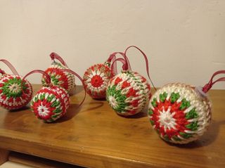 Juego 6 Bolas Navidad Crochet