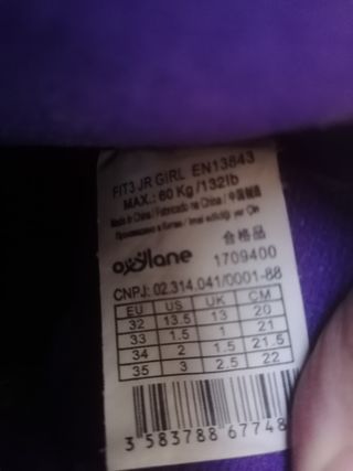 Patines Oxelo + funda oxelo fúcsia +protecciones