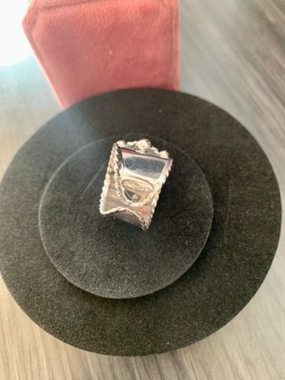 Anillo ORO blanco 18kl Topacio azul cielo