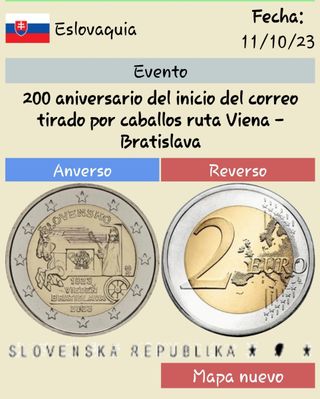 Moneda conmemorativa 2 euros Eslovaquia 2023